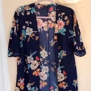 Floral navy cover up